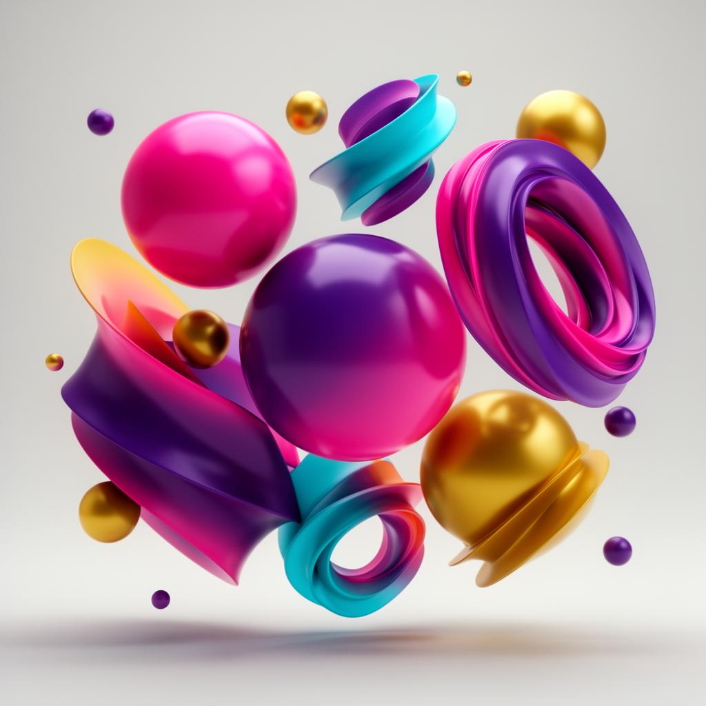 Colorful 3D abstract shapes